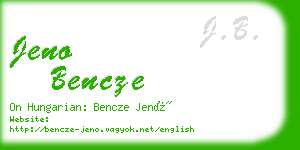 jeno bencze business card